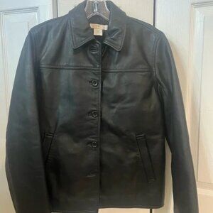 美品XL✨'90s J.CREW LEATHER CARCOAT BLACK J.crew Leather Jacket - Etsy